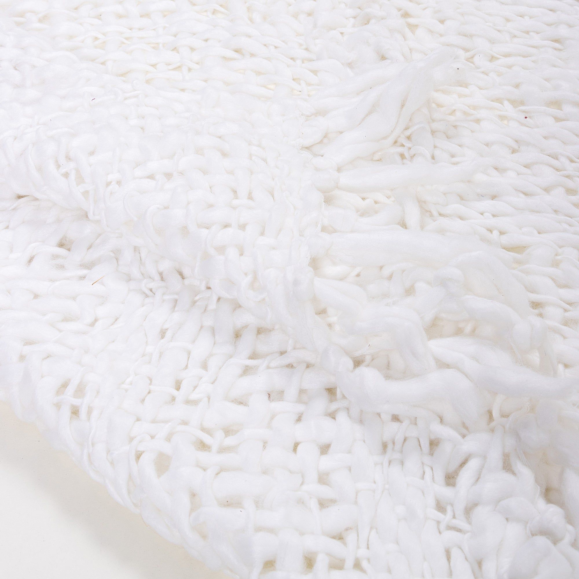 Premium Soft White Acrylic Cotton Throws For Sofas